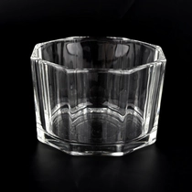 China New large capacity glass candle jars octagon candle vessels manufacturer