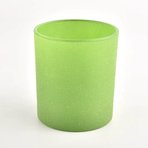 China Custom Glass Candle Holder Luxury Frost Green Candle Jars Glass manufacturer