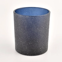 China Custom Logo Luxury Black Empty Frosted Glass Candle Jars manufacturer