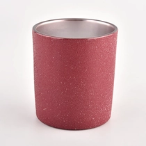China 300ml electroplating glass candle vessels red glass jars manufacturer