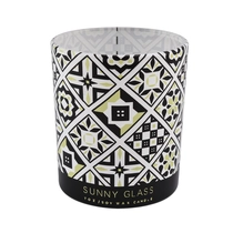 China 7oz glass candle vessels printing effect candle jars manufacturer