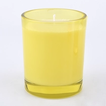 China shiny glass candle vessels custom colors manufacturer