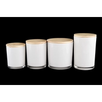 China 8oz 10oz 12oz 24oz White Glass Candle Holders with Lid manufacturer