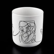 China white ceramic vessels with black line print manufacturer