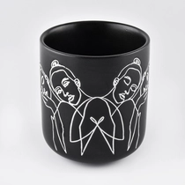 China unique black ceramic vessels with white print manufacturer