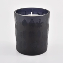 China black glass candle holder with custom printing manufacturer