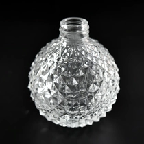 China Luxury diamond effect 220ml luxury cylinder glass bottle for home deco manufacturer