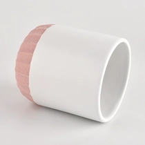 China 10oz Luxury Ceramic Candle Jar Pink Candle Holder for Gift Wedding manufacturer