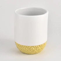 China 8oz matte white ceramic candle jars with custom base manufacturer