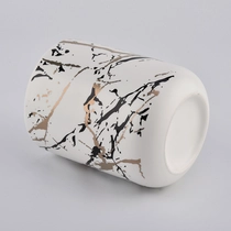Çin 12 oz don beyaz sanat baskı deseni seramik mum kabı üretici firma