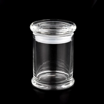 China 8 oz. Glass Jars, Clear Glass Candle Jars w/ Glass Flat Pressed Lids manufacturer