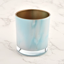 China 300 ml blaue Glasgefäße für Kerzen mit Wohndeko Hersteller