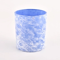 Tsina 8oz 10 oz blue clouds glass candle jar para sa paggawa ng maramihan Manufacturer