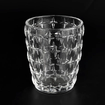 China unique design empty glass candle jar for making with home decoration manufacturer