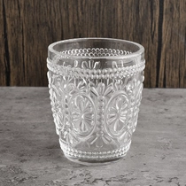 China 2022 new pattern emboss logo glass candle jar with home decor manufacturer