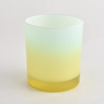 China Customized Ombre Color On 8oz Glass Candle Holders manufacturer