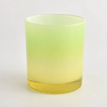 China Luxury 8oz gradient color glass candle holder manufacturer