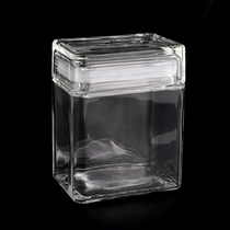 China Großhandel 800 ml quadratisches, individuelles Glaskerzenglas mit Deckel von Sunny Glassware Hersteller