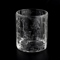 China Luxus-Kerzengläser aus klarem, geprägtem Glas Hersteller