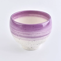 China white ceramic candle vessel with pink brushed color 12 oz manufacturer