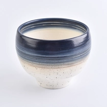 China ceramic candle holder with brushed color 12 oz manufacturer