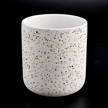 China Unique Speckles Ceramic Candle Vessels 10oz 11oz Scented Wax Ceramic Candle Jars Wholesale manufacturer