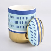 China Wholesale Customized Empty Ceramic Vessels Ceramic Candle Vessels manufacturer