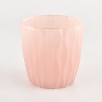 China Custom Elegant Pink Color Luxury Glass Candle Jars for Valentine's Day manufacturer