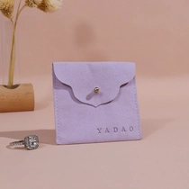 porcelana Exquisita bolsa de joyería con cierre de ultrafibra morada: perfecta para sus gemas preciosas fabricante