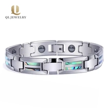 China Beliebte Gesundheitsschmuck Männer  's Wolfram Armband Magnetic Armband Inlay Abalone Shell China Lieferant Hersteller