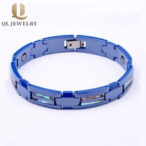 China Großhandel High-Tech Blue Ceramic Armband mit Abalone Shell Inlay China Hersteller Hersteller