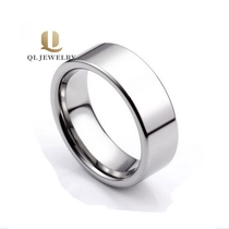 China 8mm Men's Wedding Bands High Polished Flat Tungsten Carbide Ring Comfort Fit manufacturer