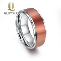 China 8mm Satin gebürstete Wolframkarbid-Ringschritt-Kanten rote Wolfram-Hochzeitsbänder Hersteller
