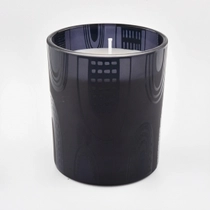China 12 oz glass candle holder black manufacturer
