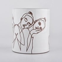 Cina Barattoli di candele di ceramica per bozzetti di lusso con design debossing produttore