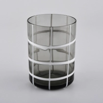 China grey colored glass candle holders manufacturer