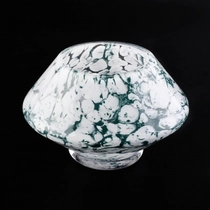 China bright green and white glossy glass candle jar manufacturer