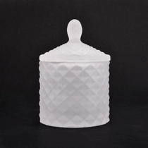 China massives weißes elegantes Glaskerzenglas mit Deckel Hersteller