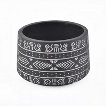 Cina 30oz portacandele in calcestruzzo nero con logo laser produttore