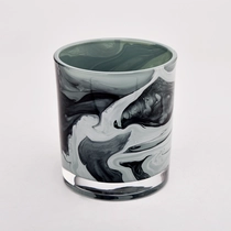 China New 10oz exquisite pattern design glass candle holder supplier manufacturer