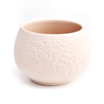 China New arrival ceramic candle container with emboss logo Wholesale manufacturer