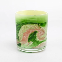 China Luxury 13oz glass handmade spray color candle jars wholesale manufacturer