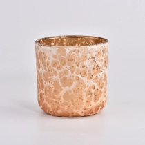 China 18oz glass electroplating candle jars hand painting effect vessels manufacturer