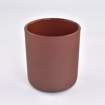 China Luxury decorative frosted glass candle jar with round bottom manufacturer