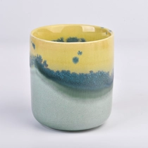 China Luxury 13oz ceramic candle jars colorful vessels manufacturer