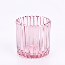 China Popular 200ml glass candle holder stripe glass vessels wholesale manufacturer