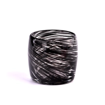 China Popular 400ml black glass ellipse candle vessels for candle making manufacturer