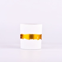 China 10oz white glass candle holder hand painting effecting jars supplier manufacturer