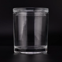 China 14oz clear glass candle vessels with glass lids scented candle holder manufacturer