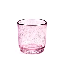 China 12oz pink glass candle jars base glass candle vessel supplier manufacturer